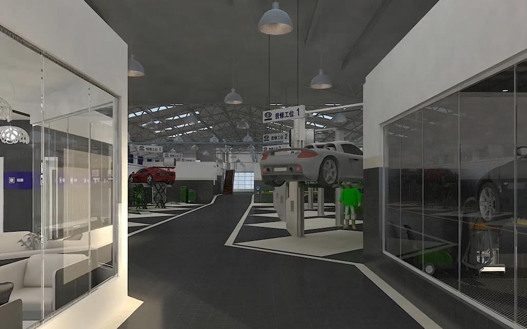 湖南长沙综合汽车维修厂设计案例-汽车之链 湖南长沙 Auto Workshop 汽修厂空间设计效果图 13