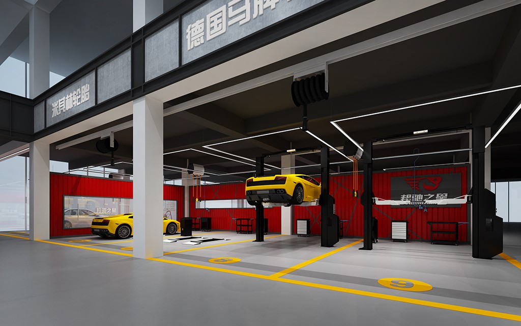 安徽宿州二类汽修厂设计案例-邦驰之星 安徽宿州 Auto Workshop 汽修厂空间设计效果图 14
