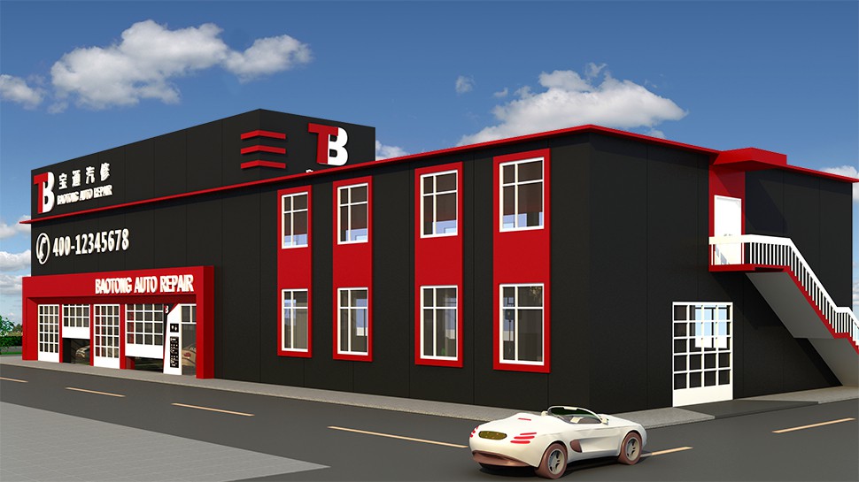 河北秦皇岛综合汽修厂设计案例-宝通 河北秦皇岛市 综合维修厂 汽修厂空间设计效果图 1