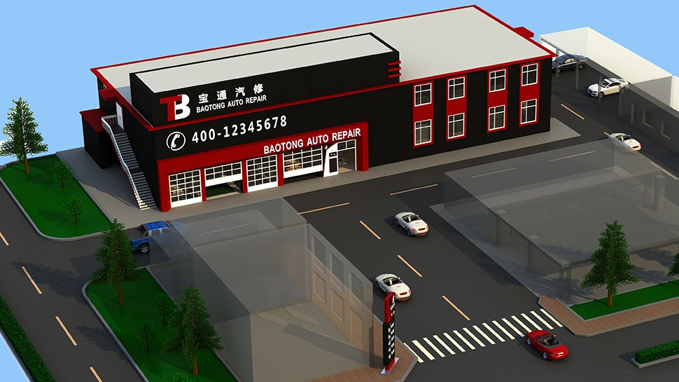 河北秦皇岛综合汽修厂设计案例-宝通 河北秦皇岛市 综合维修厂 汽修厂空间设计效果图 3