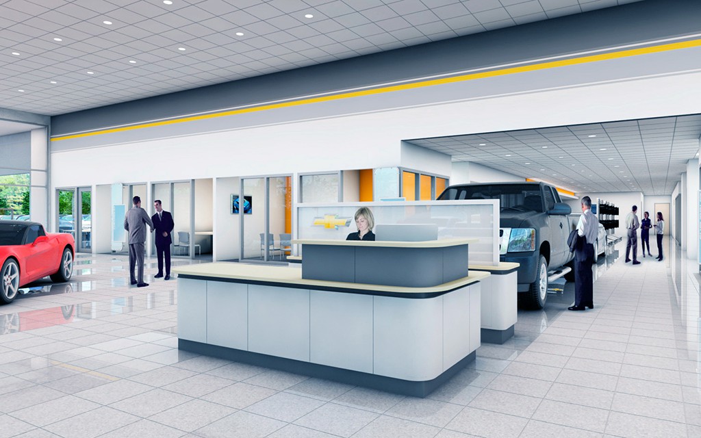 国外汽车4S店设计案例-美国雪佛兰4S店 美国 4S 店升级 / 海外案例 汽修厂空间设计效果图 7