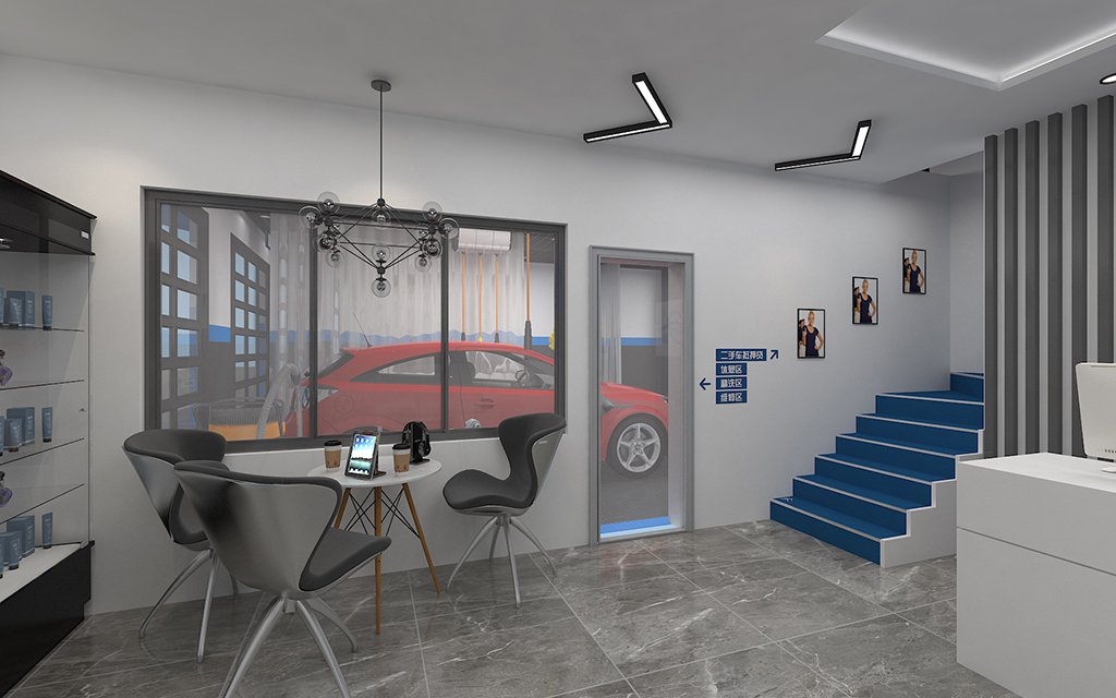 Chexixi Car Wash and Detailing Chain Store Dongguan, Guangdong, China Chain Brand / Car Wash and Detailing auto repair shop spatial design rendering 9