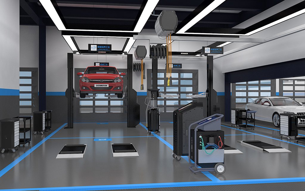 Chexixi Car Wash and Detailing Chain Store Dongguan, Guangdong, China Chain Brand / Car Wash and Detailing auto repair shop spatial design rendering 10