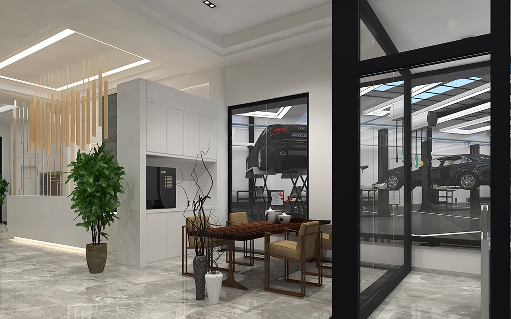 HengDeBao Shiyan, Hubei, China Full-Service Repair Shop auto repair shop spatial design rendering 3