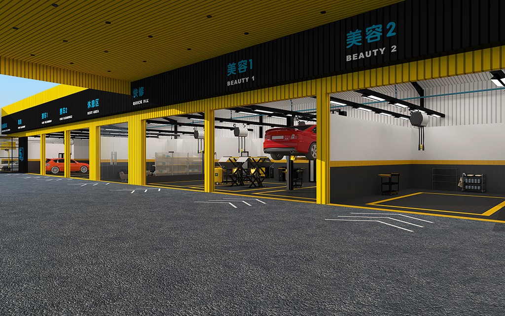 福建晋江综合汽车修理厂设计案例-i车帮 福建晋江 Auto Workshop 汽修厂空间设计效果图 13