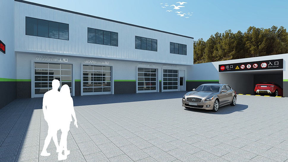 河北丰宁综合汽车维修厂设计案例-建国汽修 河北丰宁 Auto Workshop 汽修厂空间设计效果图 2