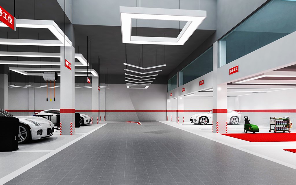 JingBaoHang Yuelu District, Changsha, China Full-Service Repair Shop auto repair shop spatial design rendering 6