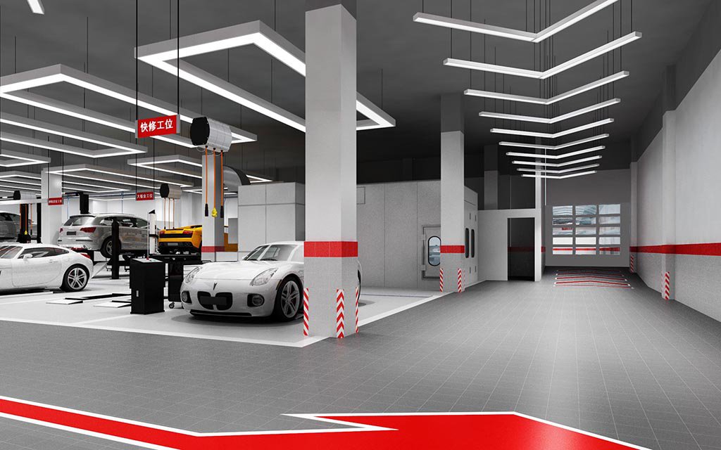 JingBaoHang Yuelu District, Changsha, China Full-Service Repair Shop auto repair shop spatial design rendering 7