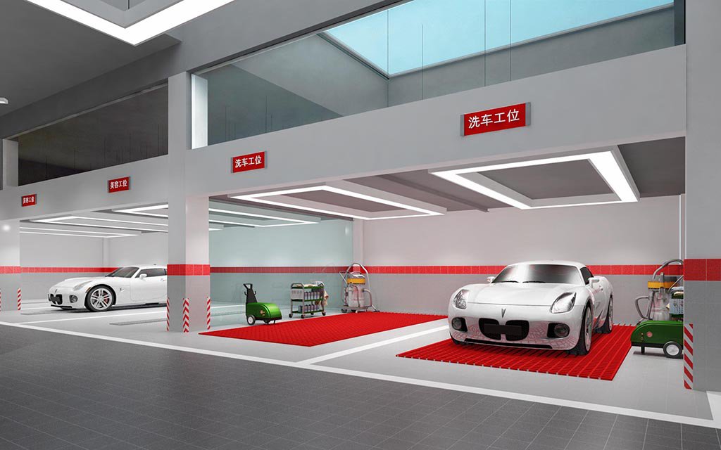 JingBaoHang Yuelu District, Changsha, China Full-Service Repair Shop auto repair shop spatial design rendering 11