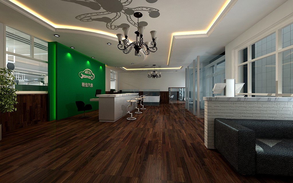 JingXin Beijing, China Full-Service Repair Shop auto repair shop spatial design rendering 5