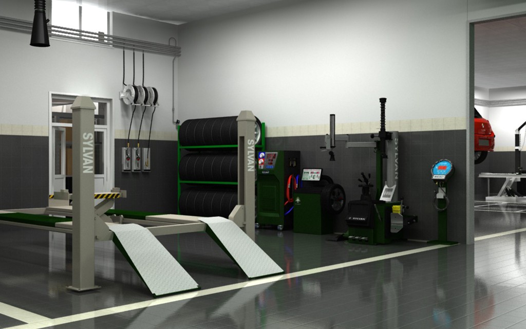JingXin Beijing, China Full-Service Repair Shop auto repair shop spatial design rendering 10