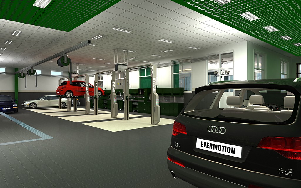 JingXin Beijing, China Full-Service Repair Shop auto repair shop spatial design rendering 12