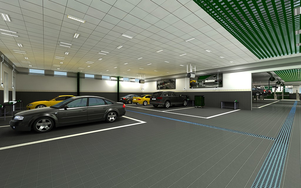 JingXin Beijing, China Full-Service Repair Shop auto repair shop spatial design rendering 13