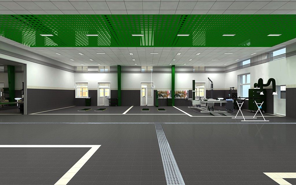 JingXin Beijing, China Full-Service Repair Shop auto repair shop spatial design rendering 14