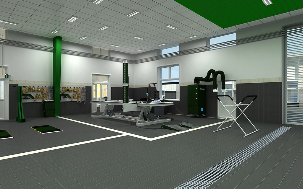 JingXin Beijing, China Full-Service Repair Shop auto repair shop spatial design rendering 16