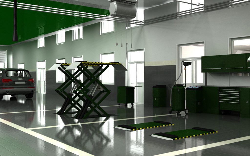 JingXin Beijing, China Full-Service Repair Shop auto repair shop spatial design rendering 17