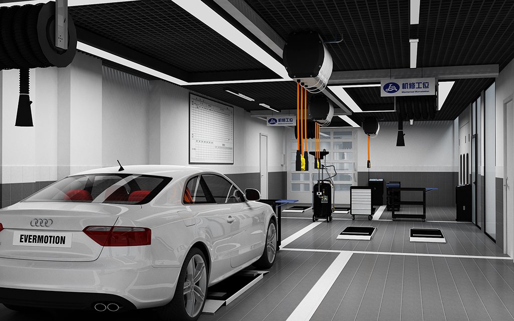 JinSanHai Jinan, Shandong, China Full-Service Repair Shop / Quick Service auto repair shop spatial design rendering 13