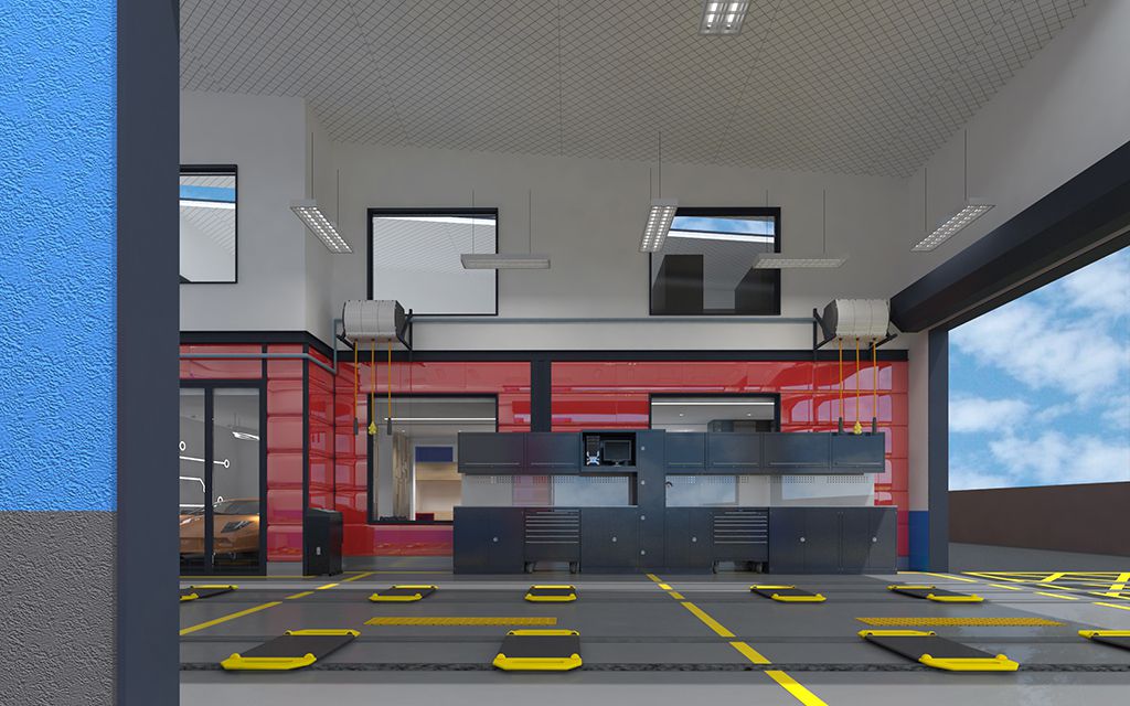 汽车美容店设计案例-澳大利亚项目 澳大利亚珀斯 Auto Body Shop / Washing Maintenance Shop 汽修厂空间设计效果图 8