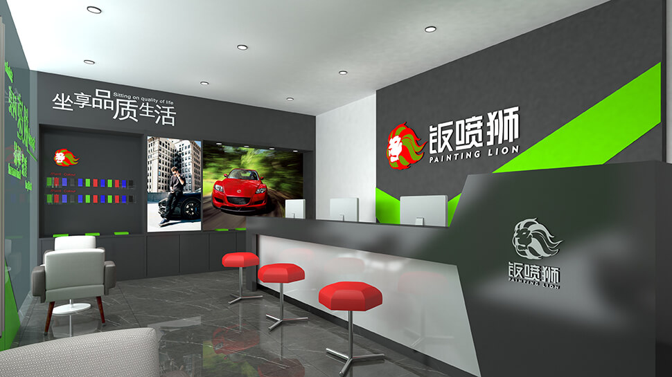 青海钣喷狮合作店设计案例-西宁钣喷狮 青海西宁 钣喷中心 / 品牌合作店 汽修厂空间设计效果图 4