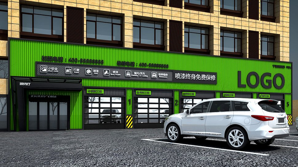 Xinshili Premium Collision Repair Center Ningbo, China Collision Center auto repair shop design case cover image workshop layout and spatial planning