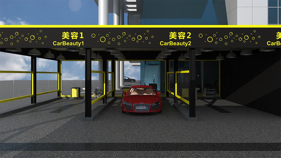 BaoXueLong China Full-Service Repair Shop auto repair shop spatial design rendering 3
