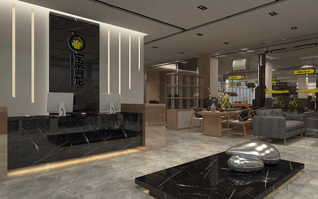 BaoXueLong China Full-Service Repair Shop auto repair shop spatial design rendering 4
