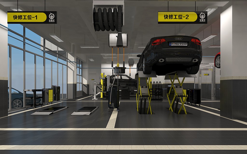 BaoXueLong China Full-Service Repair Shop auto repair shop spatial design rendering 7