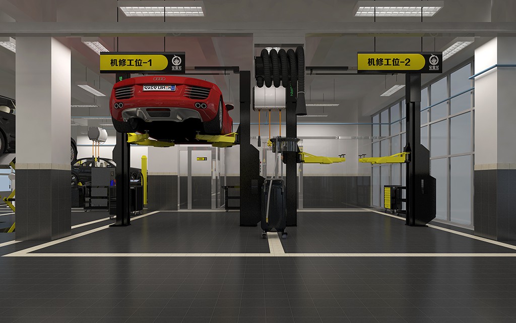 BaoXueLong China Full-Service Repair Shop auto repair shop spatial design rendering 8