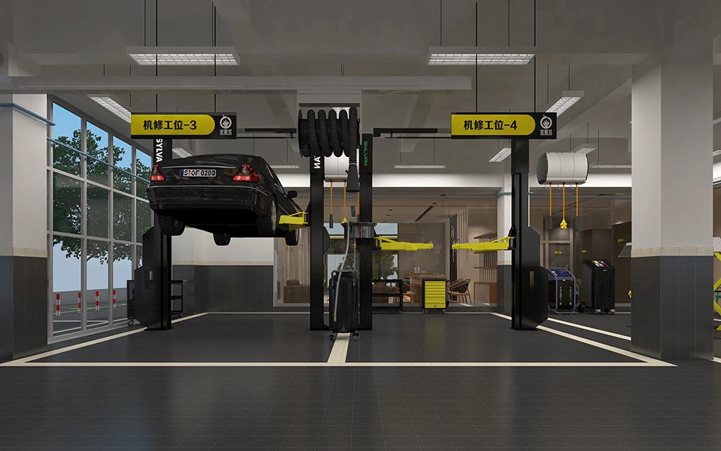BaoXueLong China Full-Service Repair Shop auto repair shop spatial design rendering 9